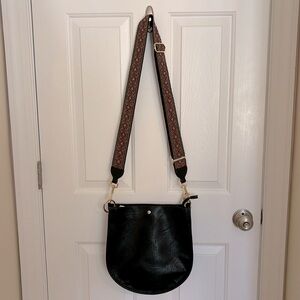 AHDORNED Double-Entry U-Shaped Vegan Messenger Bag
